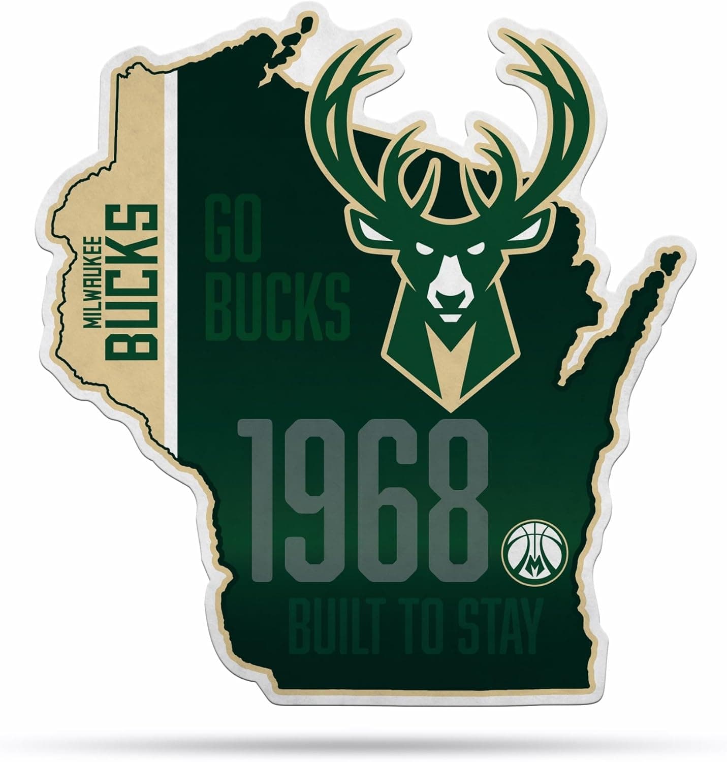 Milwaukee Bucks State Shape Pennant - Soft Felt Decor