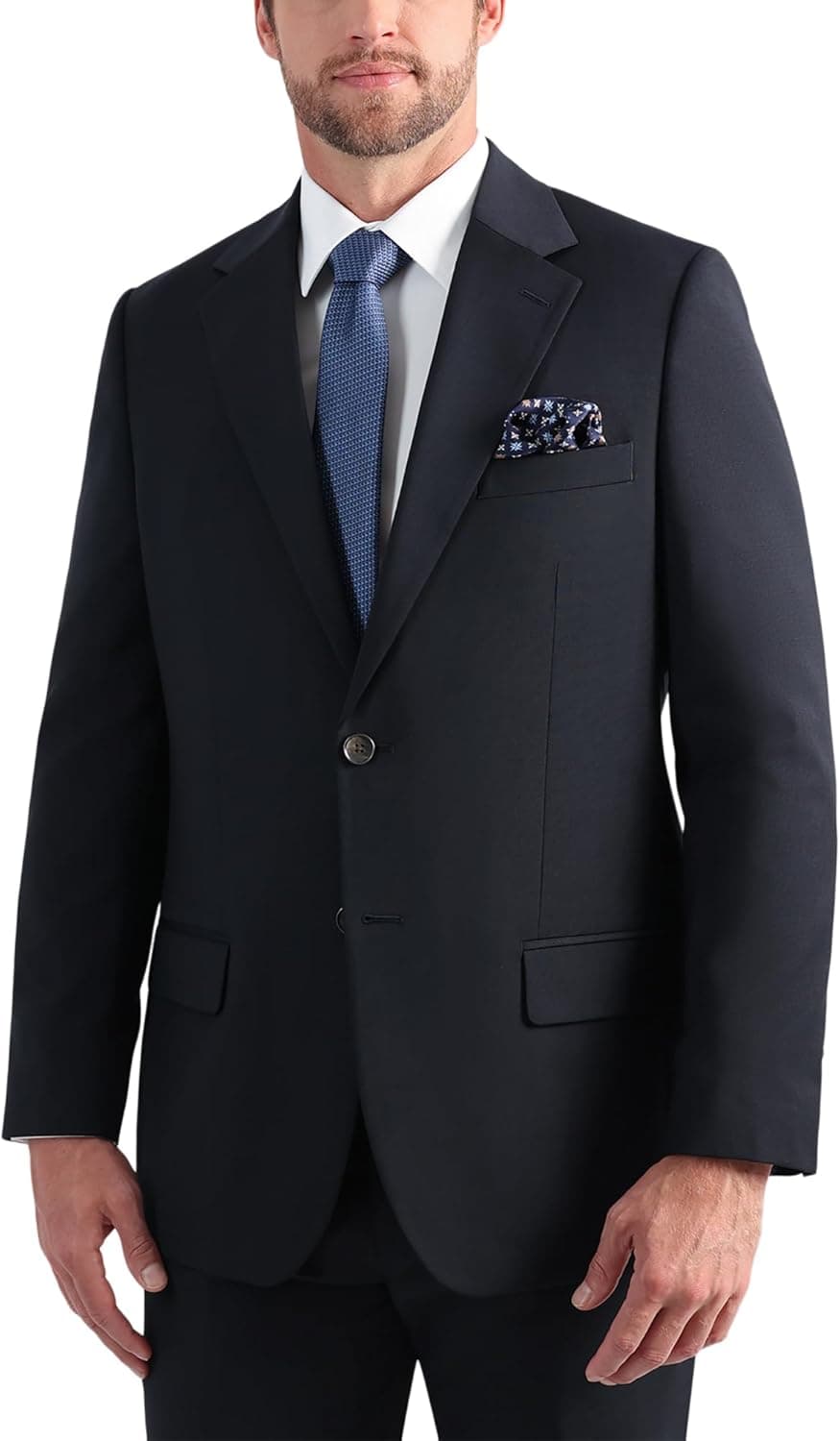 Save Big on Haggar Wool Suit Jacket - Navy Windowpane