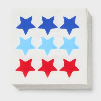 30ct 4th of July USA Star Print Lunch Napkins - Spritz™