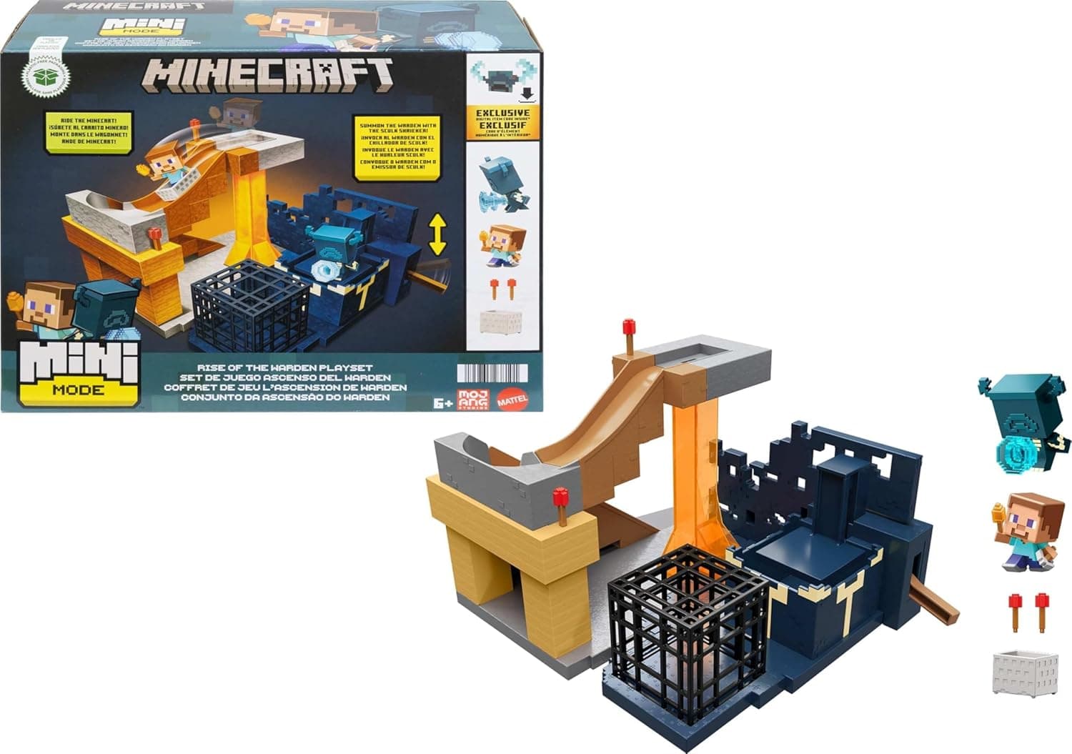Minecraft Mini Mode Playset with Steve & Warden Figures