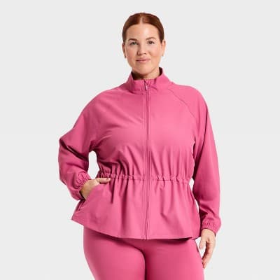 Women's Woven Peplum Jacket - All In Motion™ Berry Pink 4X