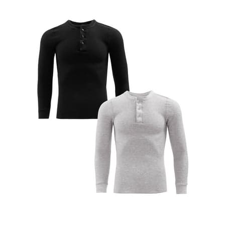 Fruit of the Loom Men's Thermal Waffle Henley Top, 2-Pack, Sizes S-5XL