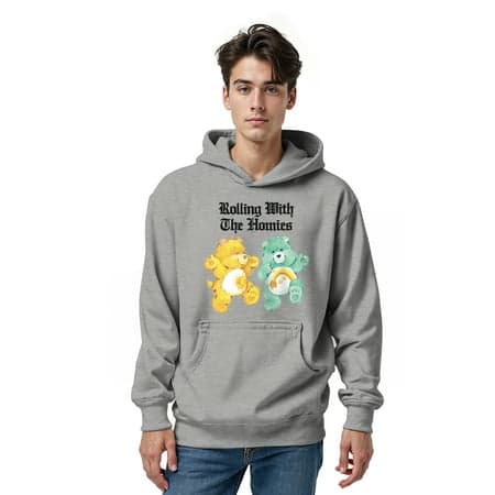 Care Bears, Men's & Big Men's Graphic Hoodie, Rolling with the Homies, Sizes XS-3XL
