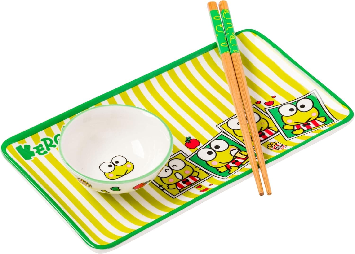 Hello Kitty Sushi Set: Ceramic Plates, Chopsticks & Dipping Dish