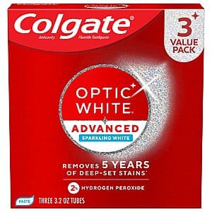 Colgate Optic White Advanced Hydrogen Peroxide Toothpaste, 3-Pack