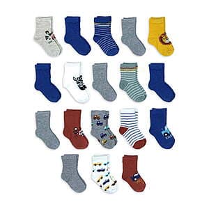 18-Pairs Wonder Nation Baby and Toddler Socks (various) $5