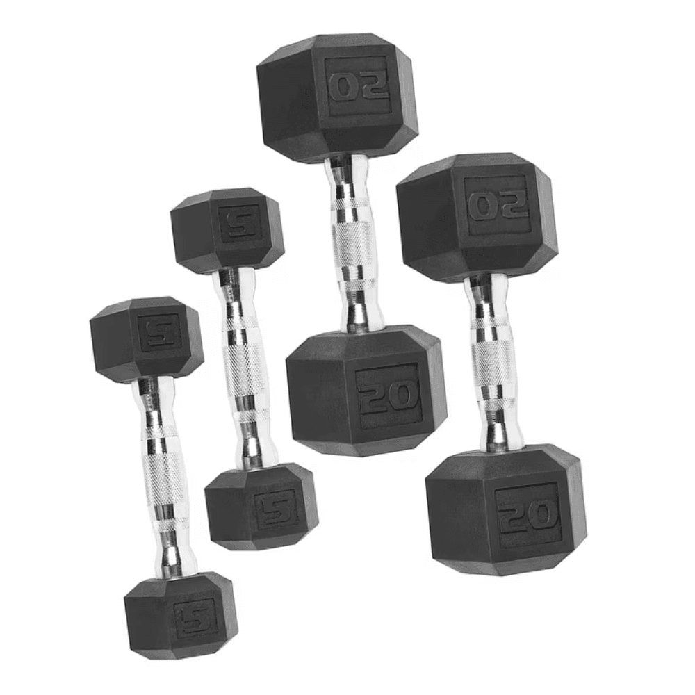 4-Piece Coated Hex Dumbbells for $40