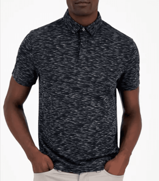 Alfani Alfatech Short Sleeve Marled Polo Shirt at Macy's