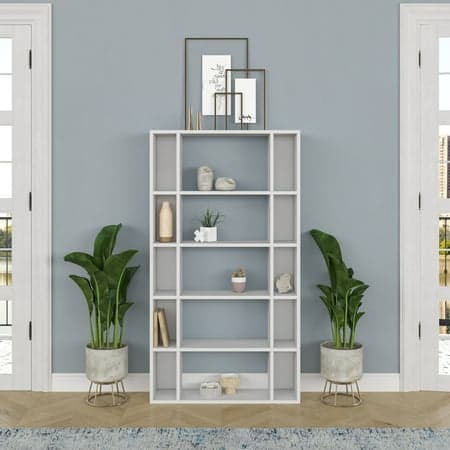 Ada Home Decor Sanborn Multiple Tier Open Shelf Modern Bookcase, White