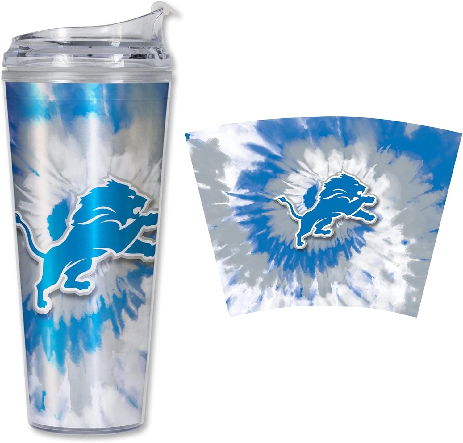 NFL Detroit Lions Metallic Tye Dye Tumbler with Lid