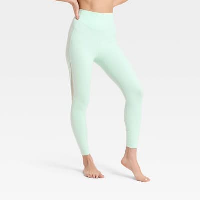 Women's Everyday Soft Ultra High Rise Mesh 7/8 Leggings - All In Motion™ Mint Green M