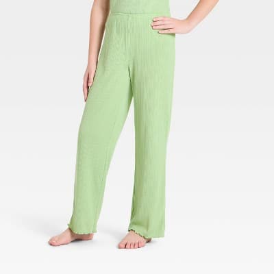 Girls' Knit Pajama Pants - art class™ Green M