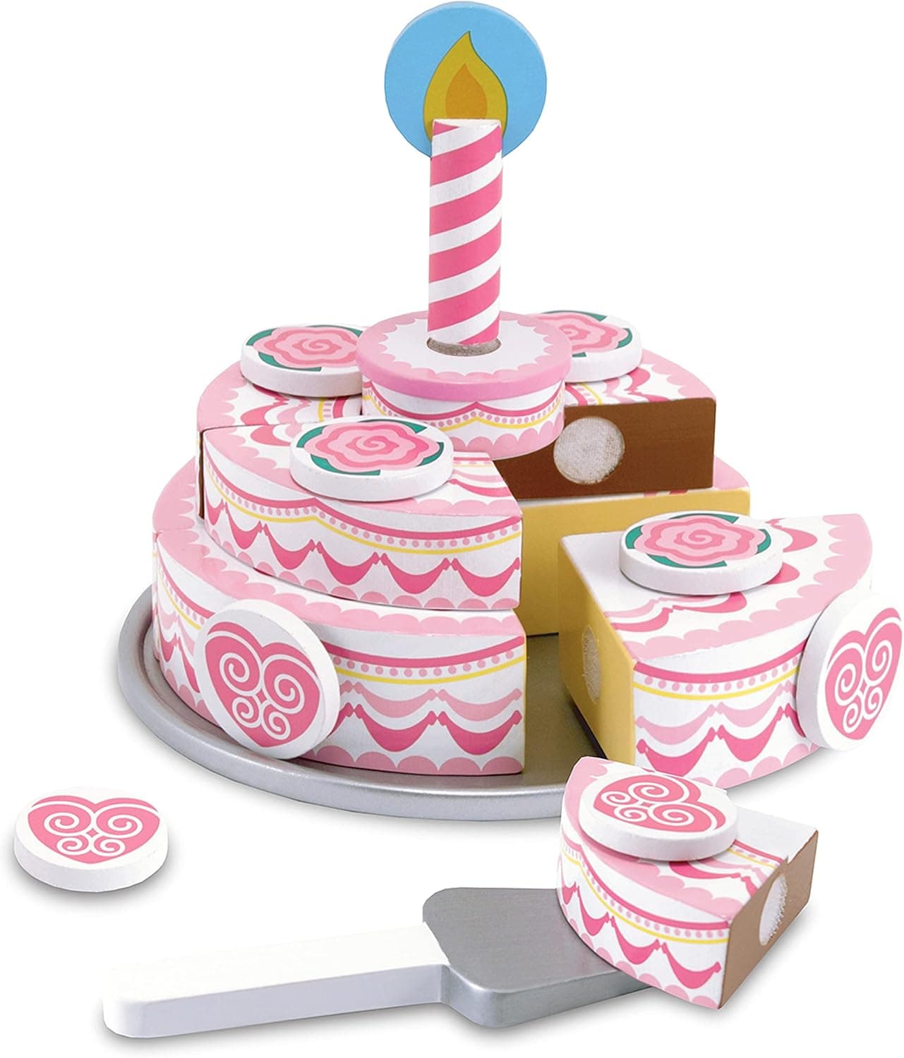 Melissa & Doug Wooden Party Cake Set - Pretend Play for Toddlers