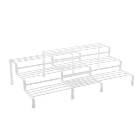 Mainstays Expandable Metal Wire Spice Rack Organizer, Tiered Kitchen Cabinet and Pantry Spice Rack Shelf for Countertop Spice Storage, White