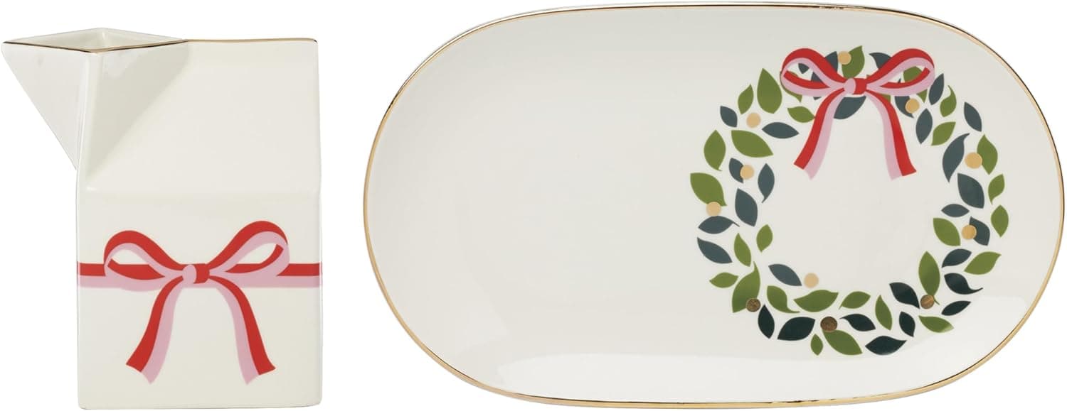 Festive Holiday Cheer with Kate Spade Milk & Cookie Plate