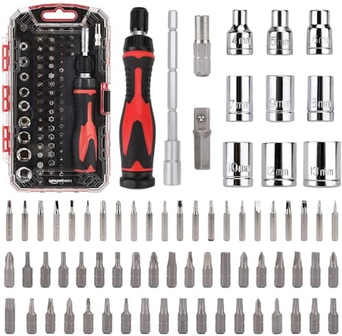 Amazon Basics 73-Piece Magnetic Ratchet Wrench & Screwdriver Set