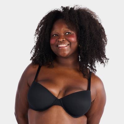 Parade Women's Silky Mesh Push-Up Bra - Black XXL: Recycled Nylon, Spandex, Adjustable Strap, Padded Cup