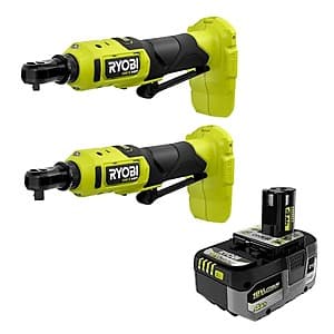 RYOBI 18V 2-Tool Ratchet Combo Kit with 4Ah Battery - Free Shipping