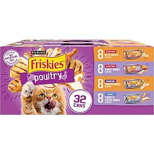 32-Count 5.5-Oz Purina Friskies Canned Wet Cat Food (various) 4 for $100.60 w/ S&S + $30 Amazon Promo Credit + Free S/H