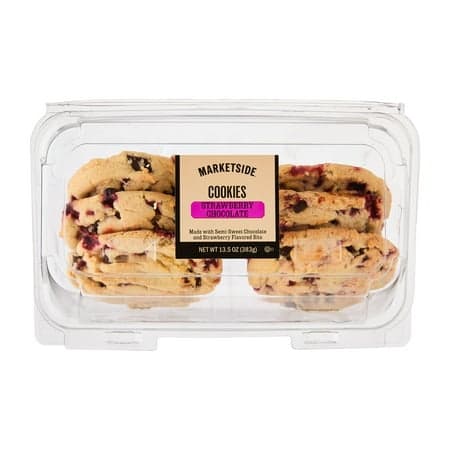 Marketside Strawberry Chocolate Valentine's Day Baked Cookies, 13.5 oz, 6 Count