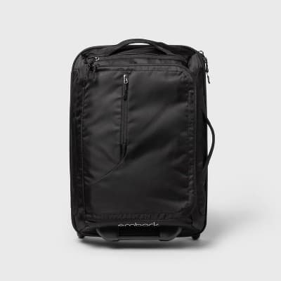 Softside Carry On Suitcase Black - Embark™: Telescoping Handle, Water Repellent