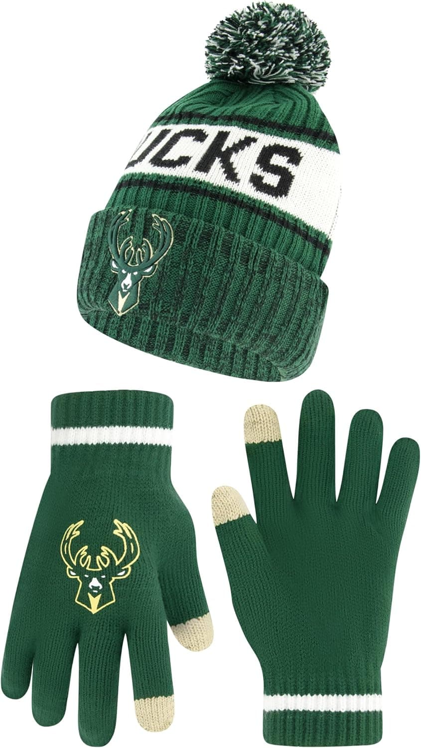 Stay Warm and Connected with Milwaukee Bucks Beanie and Gloves