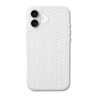 Hello Lux Lace Phone Case - 16 Plus - White
