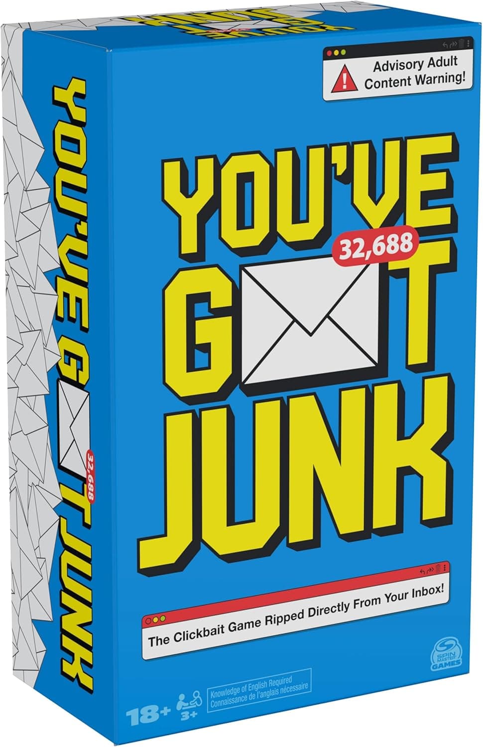 Spin Master Games, You’ve Got Junk - The Hilarious Spam-Filled Party Game, Adult Email Subject Line Cards for Friendsgiving, Happy Hour, Bachelorette Party, Adults, 3-10 Players, for Ages 18 & Up
