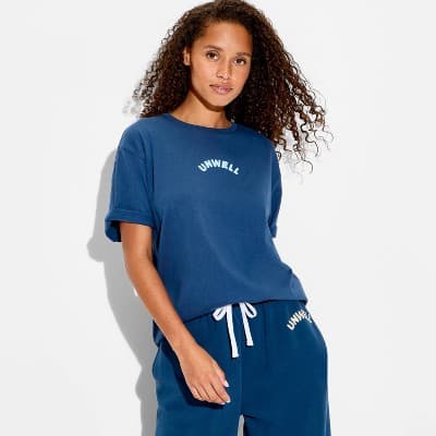 Women's Unwell Oversized Short Sleeve Graphic T-Shirt - Blue XS
