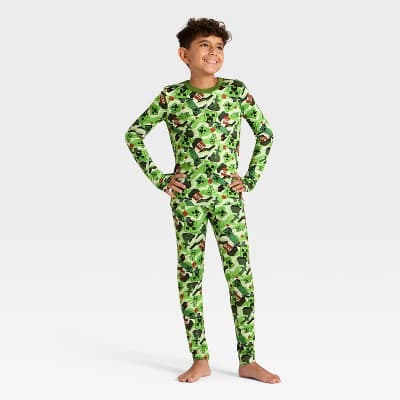 Boys' Minecraft Thermal Underwear Set - Green M