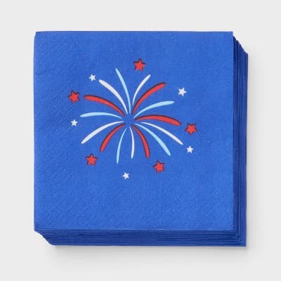 30ct 4th of July USA Firework Beverage Napkins - Spritz™