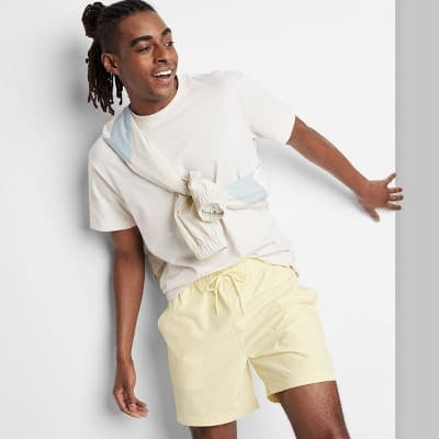 Men's Pull-On Shorts 6" - Original Use™ Lemon Yellow L: Recycled Polyester, Spandex, Midweight, Elastic Waistband