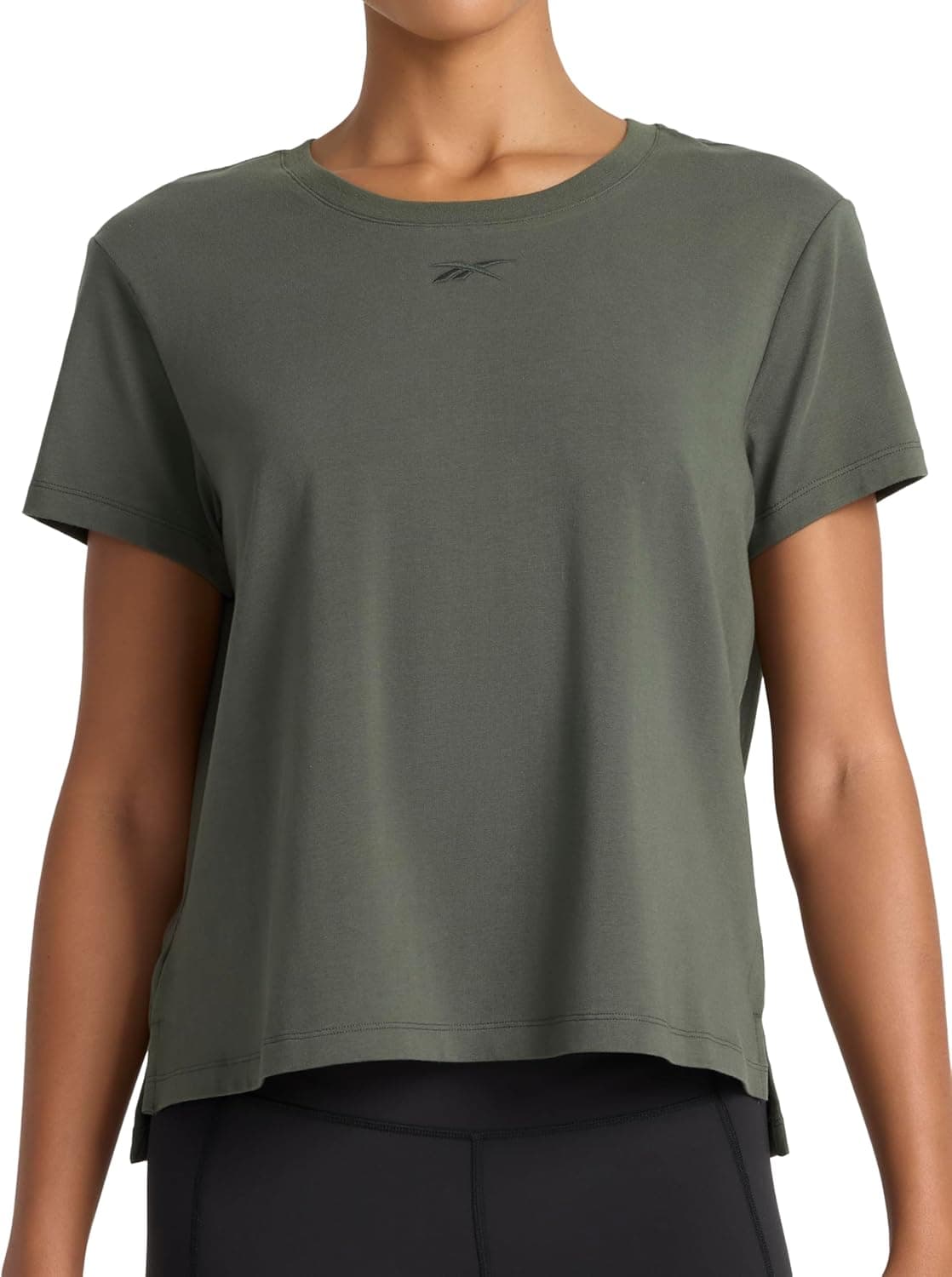 Save 65% on Reebok Women's Embroidery Tee in Grit Green