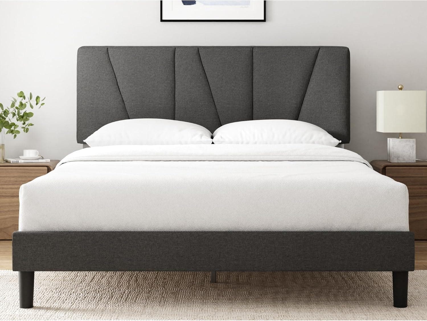 Zinus Queen Upholstered Bed Frame with Headboard - 27% Off