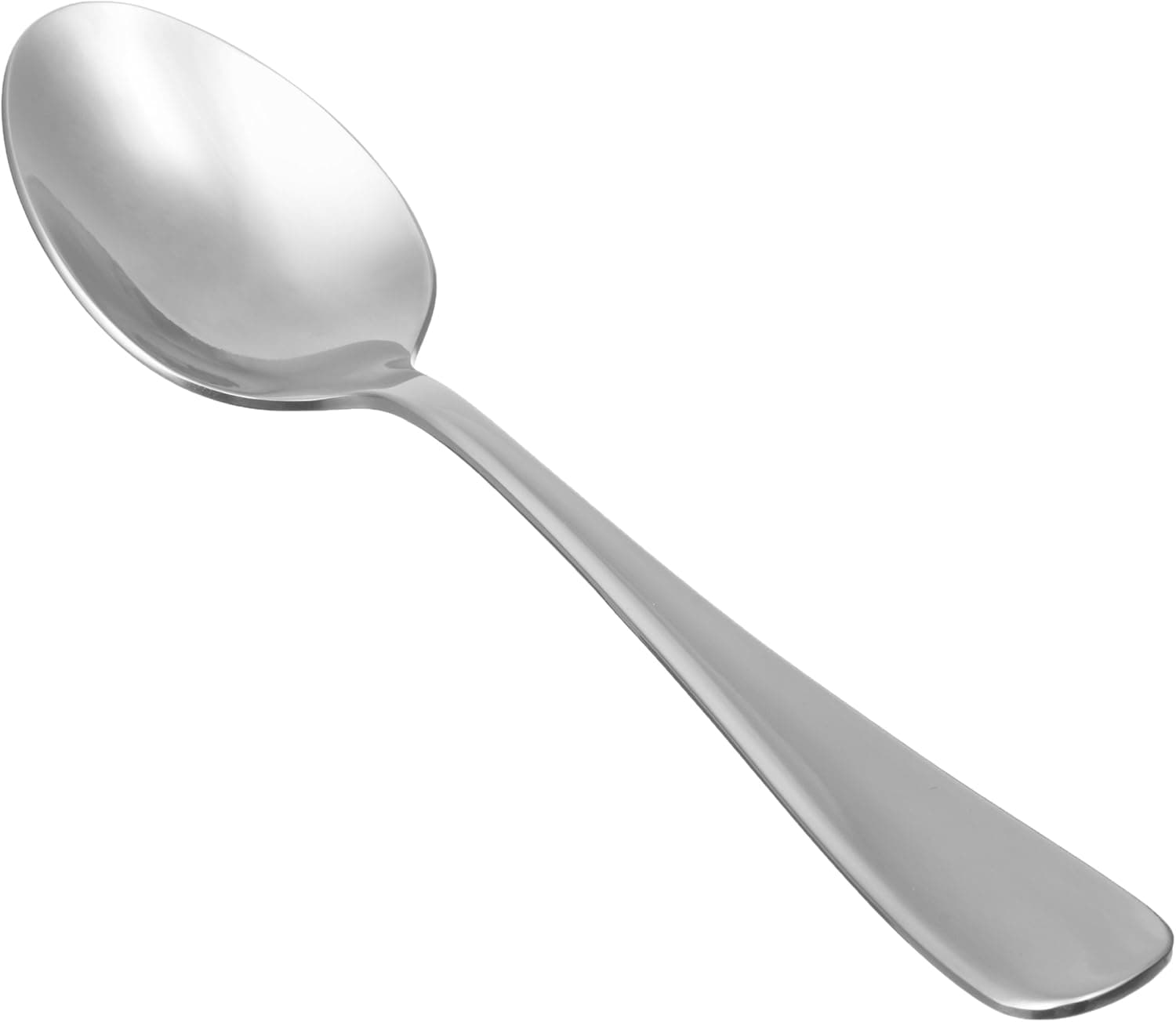 Amazon Basics Stainless Steel Dishwasher Safe Dinner Spoons with Round Edge, Large Tablespoons, Substantial Weight, 7.9 inches, Silver, Pack of 12