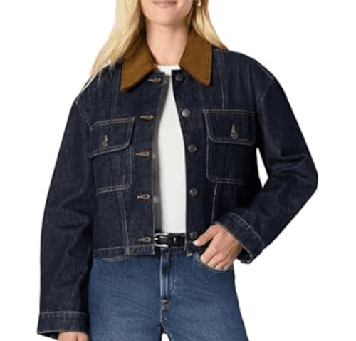 Amazon Essentials Women's OversizedFit Cropped Denim Jacket
