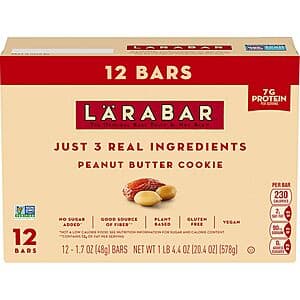 12-Pack Larabar Fruit & Nut Snack Bars (Peanut Butter)