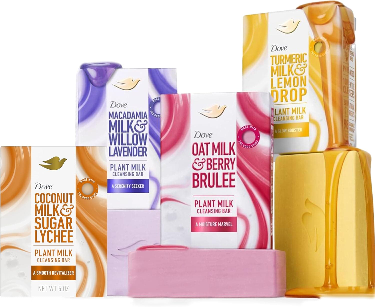 Dove Plant Milk Cleansing Bar Soap - Moisturized Skin, No Sulfates