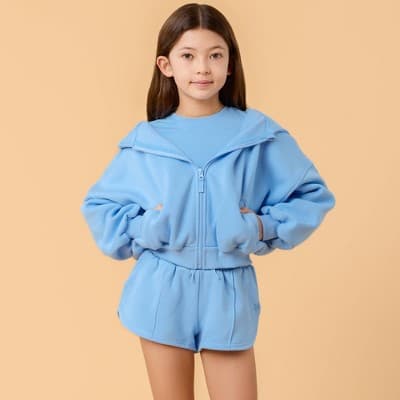 Blogilates Girls' Mommy & Me Marshmallow Hoodie - Medium Blue M