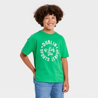 Boys' Short Sleeve St. Patrick's Day 'Dublin Sports League' Graphic T-Shirt - Cat & Jack™ Green M
