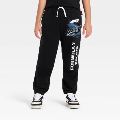 Boys' Formula 1 French Terry Fleece Pull-On Pants - Black XXL