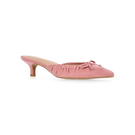 Time and Tru Women's Faux Suede Kitten Heel Mules