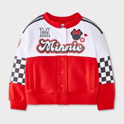 Toddler Girls' Disney Minnie Mouse and Daisy Racing Fleece Jacket - Red 3T