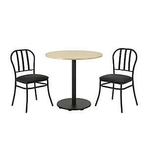 Mainstays Indoor Dining Bistro Set: Wood Table & Black Chairs