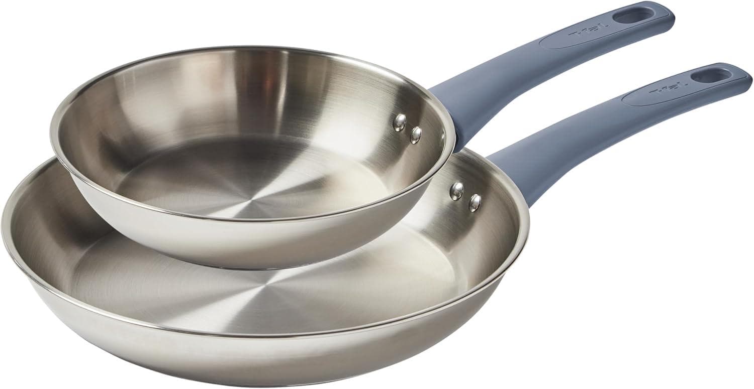 Versatile Stainless Steel Fry Pan Set from T-fal