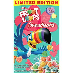 Select Walmart Stores: 14.9-Oz Kellogg’s Froot Loops Cereal (Sweethearts) $1.05 + Free Store Pickup (Limited Stock)