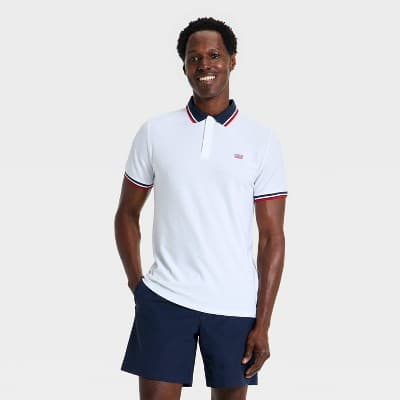 Men's Tipped Polo Shirt - All In Motion™ White L