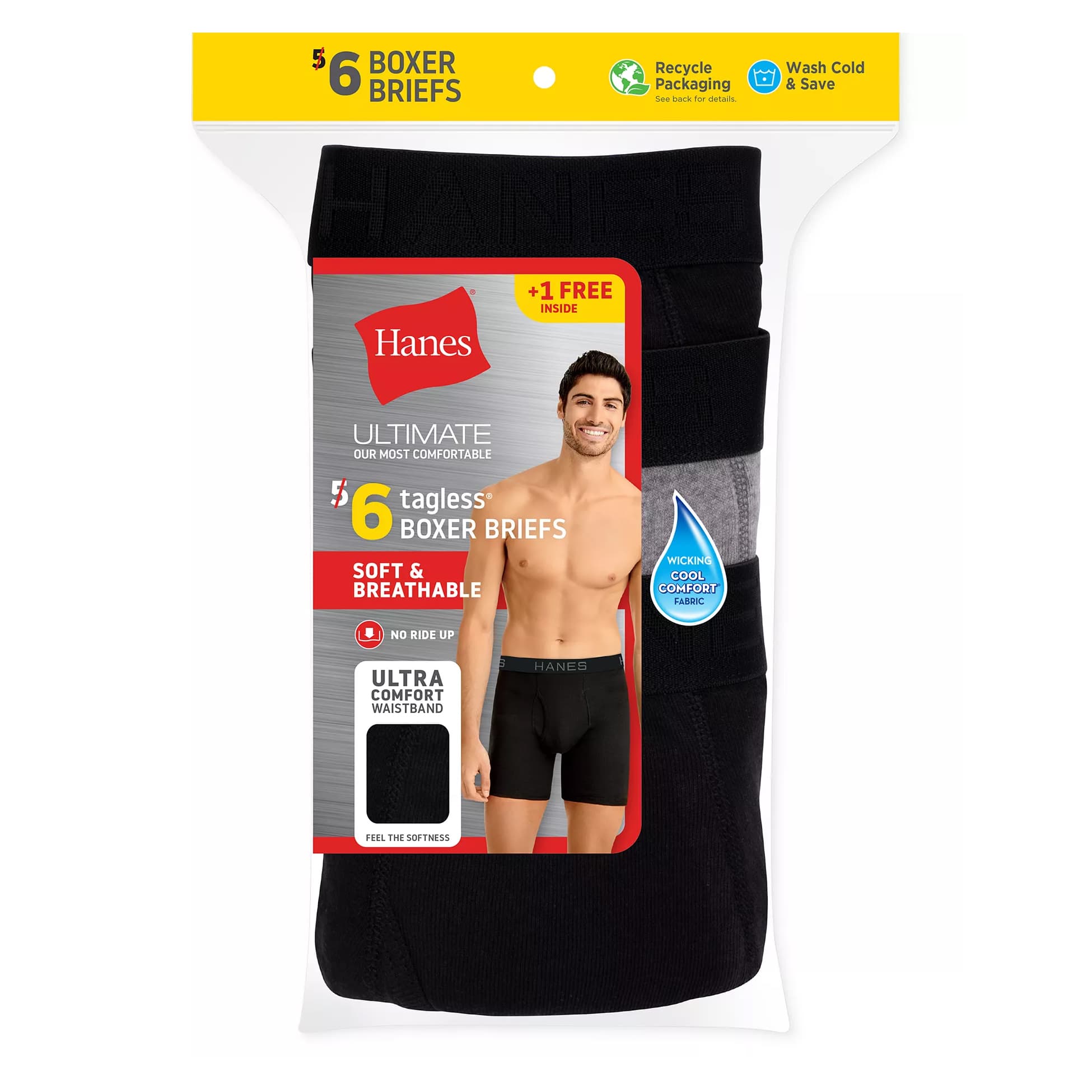 6-Pack Hanes Boxer Briefs for $17