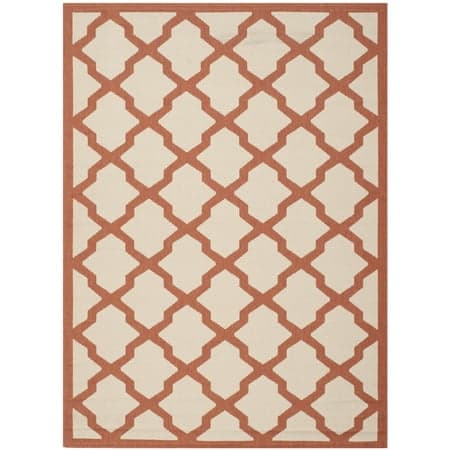 Safavieh Courtyard Amber Geometric Indoor/Outdoor Area Rug, Beige/Terracotta, 5'3" x 7'7"