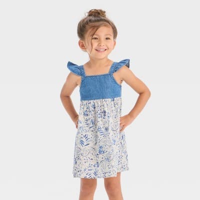OshKosh B'gosh Toddler Girls' Paisley Printed Dress - Blue 12M